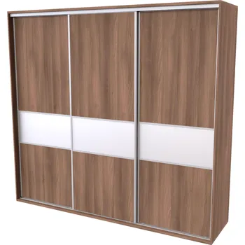 Postel NÁBYTEK MIKULÍK s.r.o. FLEXI 3 - šatní skříň dveře dělené sklem lacobel, 240/260/280/300 x 220/240cm Šířka: 300cm, Výška: 240cm, Dekor: olše Šířka: 240, Výška: 240, Dekor: akácie skořice