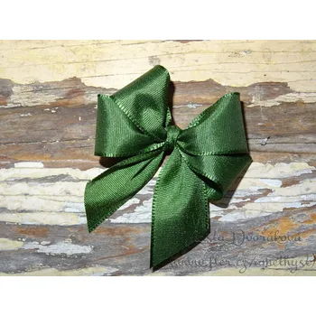 Svatební dekorace Mašlička textilní taftová - olivová zelená 322