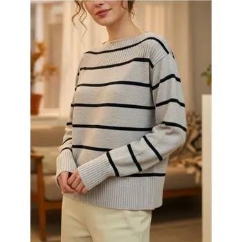 Dámské oblečení Sinsay - Pruhovaný svetr - béžová - 057IJ-08P - 057IJ-08P-S