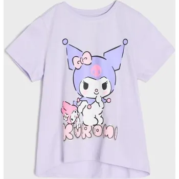 Dívčí oblečení Sinsay - Bavlněná košilka s potiskem Kuromi - levandulová - 082IL-04X - 082IL-04X-128