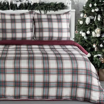 Povlečení Ložní souprava AARON bílá / bordó