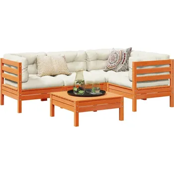 5dílná zahradní sedací souprava podušky voskově hnědá borovice Hnědá3299427