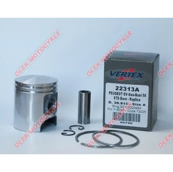 Píst motoru Píst Vertex PEUGEOT SV, BUXY, ELYSEO, TREKKER 50 (39,925mm) (kroužky 52715003994 X 2 kusy) (Píst Vertex PEUGEOT SV, BUXY, ELYSEO, TREKKER 50 (39,925mm) (kroužky 52715003994 X 2 kusy))