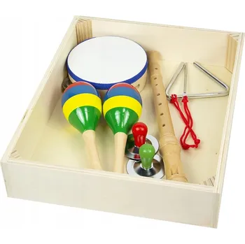 Dřevěná hračka Dřevěná sada hudebních nástrojů 4IQ Z002612 5 ks