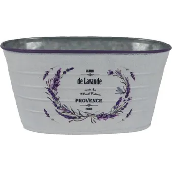 Zahrada Květináč plechový motiv levandule ovál K4596/1