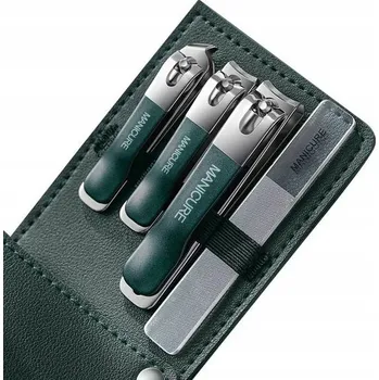 Sada 4 kosmetických doplňků pro manikúru a pedikúru, lahvově zeleň