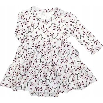 Dívčí šaty Body s tylovou sukýnkou, bavlněné, dívčí, krémové s květinovým vzorem Nicol, velikost 62