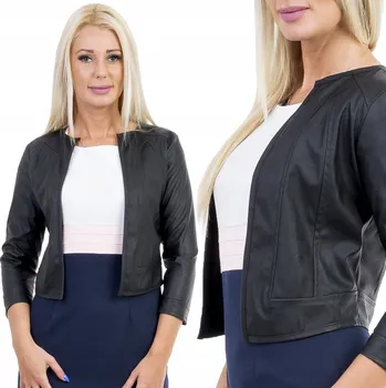 Dámské sako M128 SAKO BOLERKO SAKO EKO KŮŽE ČERNÁ vel. 46