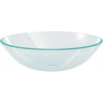 Umyvadlo Umyvadlo skleněné tvrzené 42 x 13 cm průhledné, montáž na desku