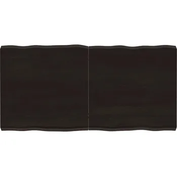 Stolní podložka Nábytek XL Stolní deska tmavě hnědá 120x60x(2-6)cm ošetřený dub živá hrana 364027