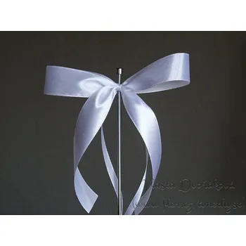 Svatební dekorace Mašle na auto atlasová bílá, nebo v barvě na přání