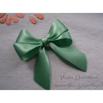 Svatební dekorace Mašlička textilní - saténová sv. šalvějová 344