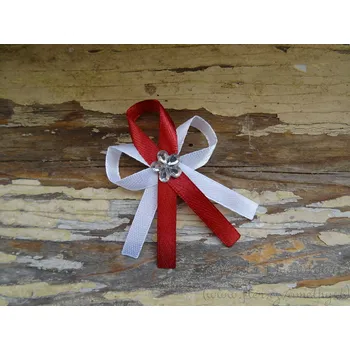 Svatební dekorace Svatební vývazek - bílá / bordó tmavá 48