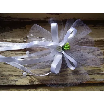 Svatební dekorace Mašle svatební z bílého tylu / bílá 001