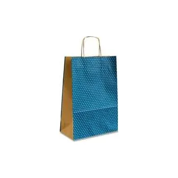 Dárková taška Natura Pois modrá, 360 X 120 X 410 mm, velikost L,rychlé dodání