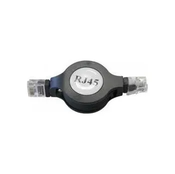 Síťový kabel UTP patchcord, Cat.5e, RJ45 M-1.2m, nestíněný, navíjecí, černý, Logo, LOGO bag,rychlé dodání