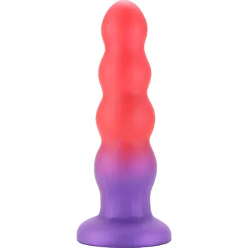 Dildo SuperLove Bumpy Silicone Anal Trainer Dildo 16cm Red-Purple