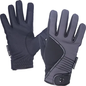 Jezdecké rukavice Zimní rukavice QHP Tromso, černá/šedá