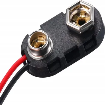 Bezpečnostní kamera Konektor baterie I-type 9V, klip s 15cm kabelem, černý/červený