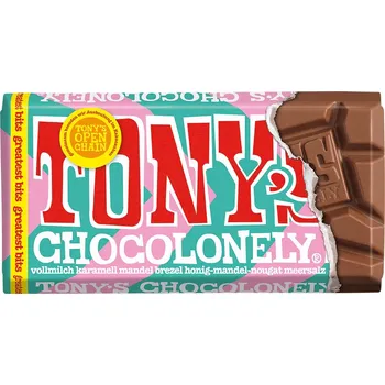 Čokoláda Tony's Chocolonely Mléčná čokoláda Karamel Preclík Med Mořská sůl z Německa