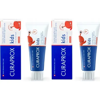 zubní pasta CURAPROX kids, dětská zubní pasta od prvního zoubku, jahoda, 60 ml, 0 ppm F