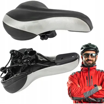 Sedlo na kolo SEDLO NA KOLO POHODLNÉ SEDLO MTB ČERNO-STŘÍBRNÉ PRUŽINOVÉ C 37610