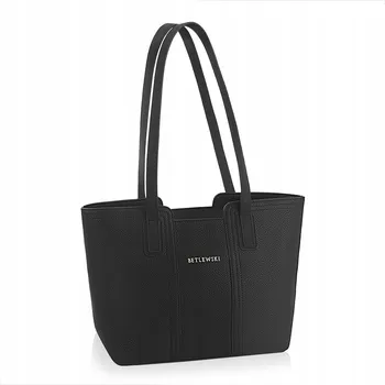 Kabelka Betlewski dámská kabelka hladká z ekologické kůže s dlouhým uchem do ruky