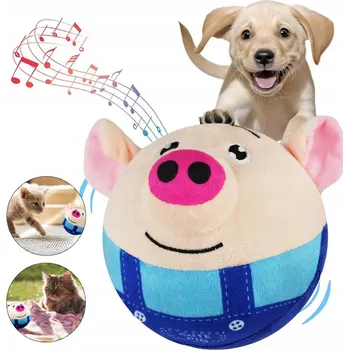 Hračka pro psa Pet Odrazový Míček Plyšové Skákající Prasátko Hračky pro Psa se Zvukem