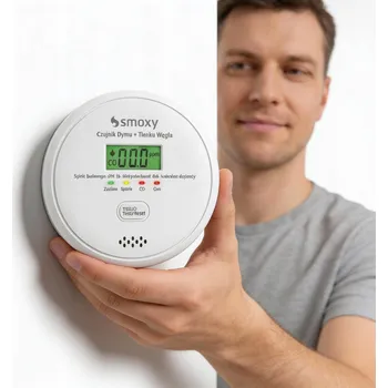 Zabezpečovací technika DETEKTOR OXIDU UHELNATÉHO DUALNÍ SENZOR OXIDU UHELNATÉHO (CO), KOUŘE A PLYNU SMOXY LCD