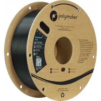 3D tisk Filament Polymaker PolySonic High Speed PLA 1,75 mm 1 kg - Černý