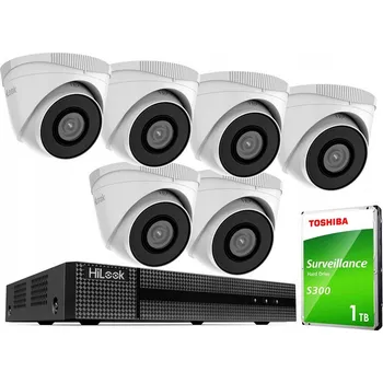 Bezpečnostní kamera Sada pro IP monitoring 6 kamer Full HD 1080p HiLook Aplikace HikConnect
