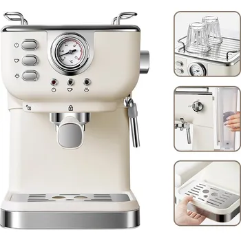 Kávovar KÁVOVAR SILNÝ ITALSKÝ POLOAUTOMATICKÝ PROFESIONÁLNÍ STROJ 1.5L