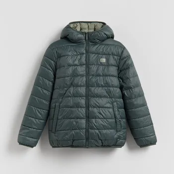 Chlapecká bunda Reserved - Oboustranná bunda s kapucí - tmavě zelená - 770HF-79X - 770HF-79X-146