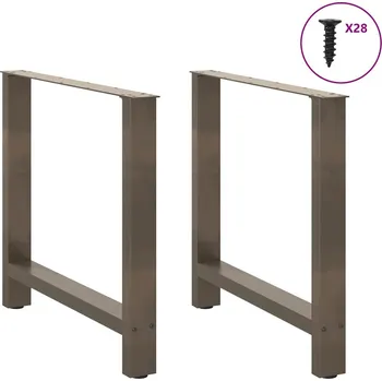 Jídelní stůl zahrada-XL Nohy k jídelnímu stolu z přírodní oceli 2 ks 70 x (72-73) cm ocel 4013311