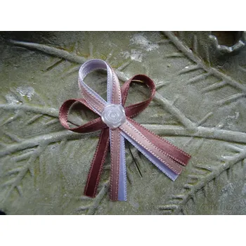 Svatební dekorace Svatební vývazek tm. starorůžová s pudrově růžovou