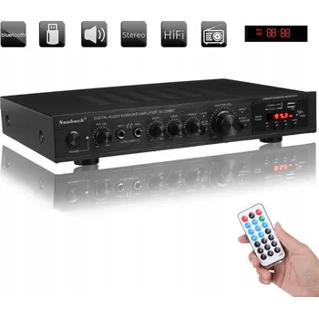 Hi-Fi Zesilovač 5.0 Bluetooth Zesilovač černý s FM rádiem