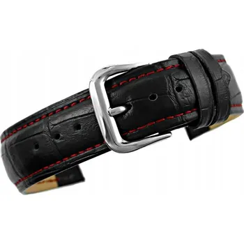 Řemínek na hodinky Řemínek k hodinkám Kožený 20 mm 20K1 Černo-Červený