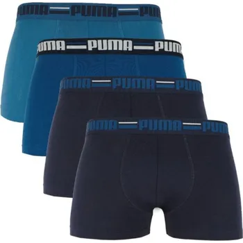 Boxerky Puma Brand Elastické pánské boxerky 4ks tmavě modrá/modrá 938197 02 s