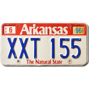 Plechová cedule Americká SPZ Arkansas red