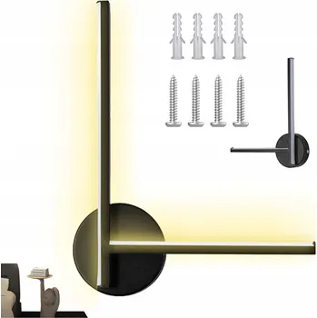 Nástěnné svítidlo LED SVĚTLO NA ZEĎ LOŽNICE, SCHODIŠŤOVÁ LAMPA, DO OBÝVACÍHO POKOJE 16W 4500K ČERNÁ
