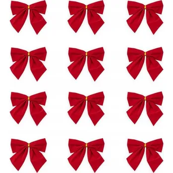 Vánoční dekorace Vánoční MAŠLE mašličky ČERVENÉ malé 12 Ks