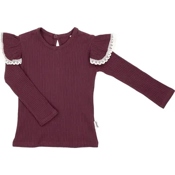 Dívčí halenka bavlna s dlouhým rukávem bordó Nicol, vel. 92