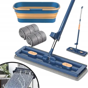 mop PLOCHÝ MOP NA MYTÍ PODLAHY OTOČNÝ SE ŽDÍMAČEM A KYBLÍKEM