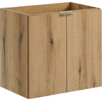 Koupelnový nábytek Závěsná skříňka pod umyvadlo do koupelny, 2 dvířka, dekor dub Coast Evoke, 60x57x39 cm