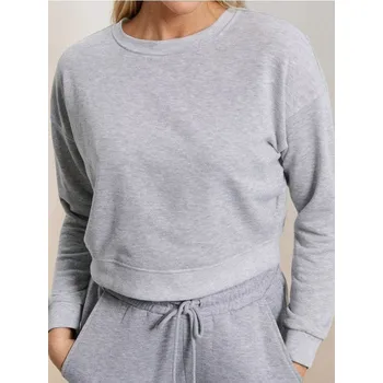 Oblečení a móda Sinsay - Krátká mikina crewneck - šedá - 6244J-09M - 6244J-09M-L