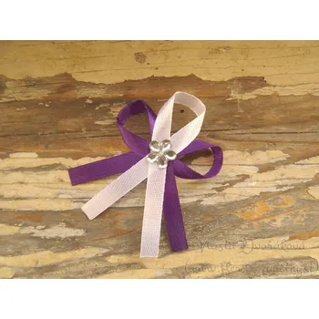 Svatební dekorace Svatební vývazek - fialová 35 / bílá