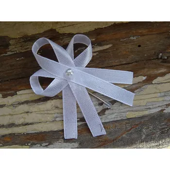 Svatební dekorace Svatební vývazek s perličkou - bílá 01