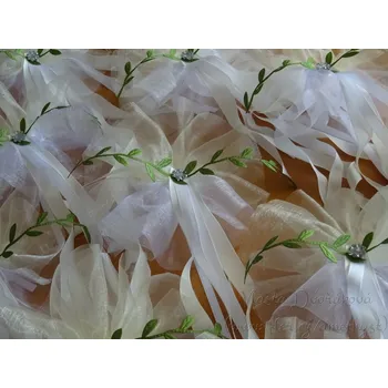 Mašle na auta - krémová, smetanová s bílou