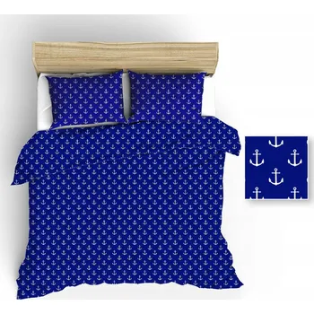 Povlečení Povlečení bavlněné 200x220 R016 modré kotvy bílé v krabičce