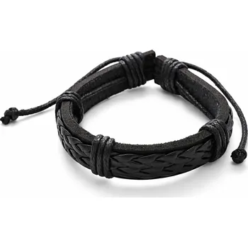 Náramek Kožený náramek - barvy na výběr Rock - Černá